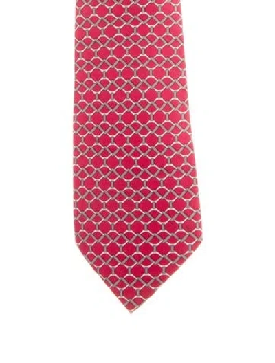 Pre-owned Hermes Silk Pattern Print Tie In Multi