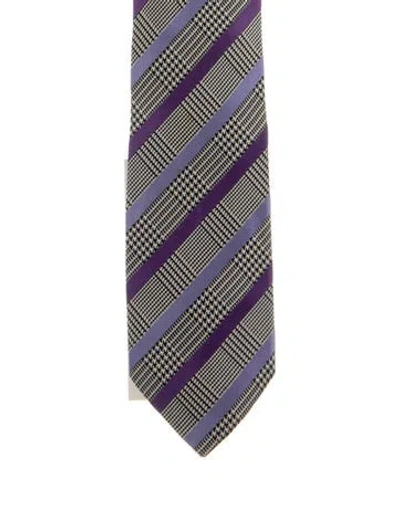 Pre-owned Hermes Silk Pattern Tie In Black