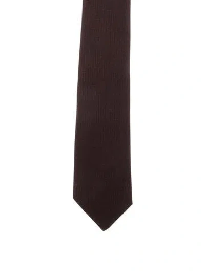 Pre-owned Hermes Silk Pattern Tie In Brown