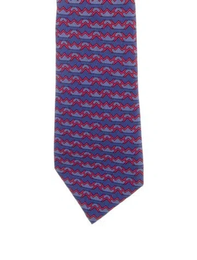 Pre-owned Hermes Silk Pattern Tie In Multi