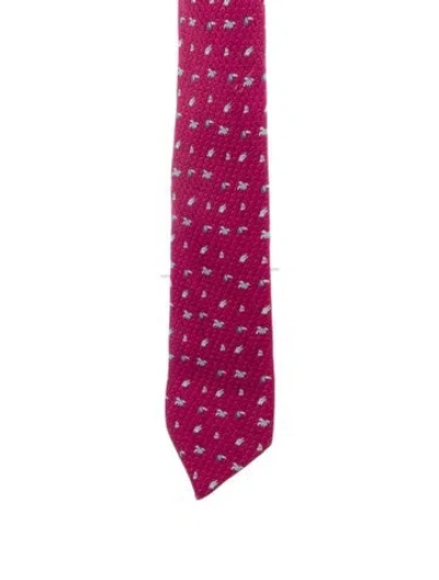 Pre-owned Hermes Silk Pattern Tie In Multi