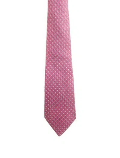 Pre-owned Hermes Silk Pattern Tie In Multi