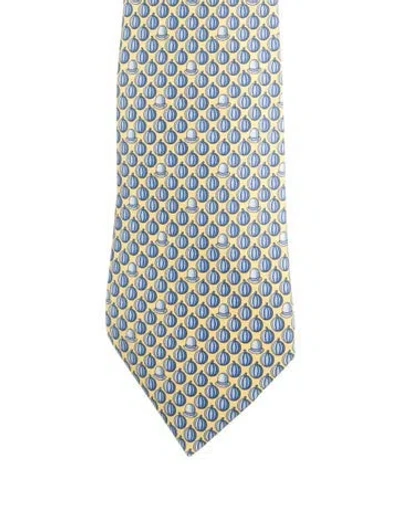 Pre-owned Hermes Silk Pattern Tie In Multi