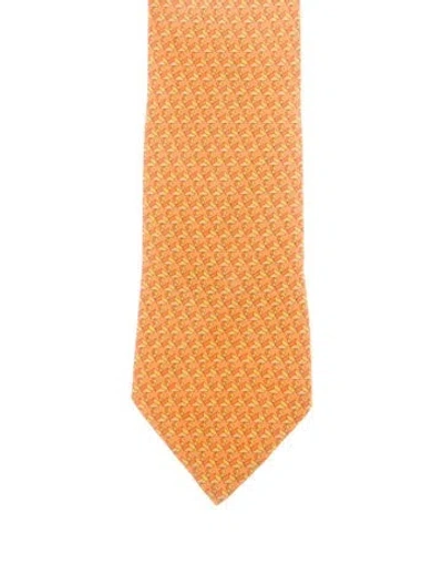 Pre-owned Hermes Silk Pattern Tie In Multi