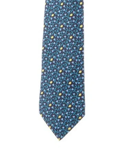 Pre-owned Hermes Silk Pattern Tie In Multi
