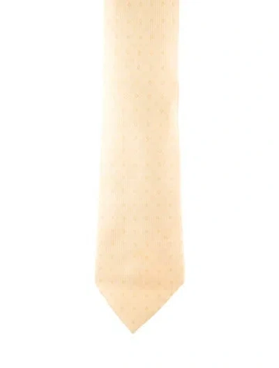 Pre-owned Hermes Silk Pattern Tie In Yellow