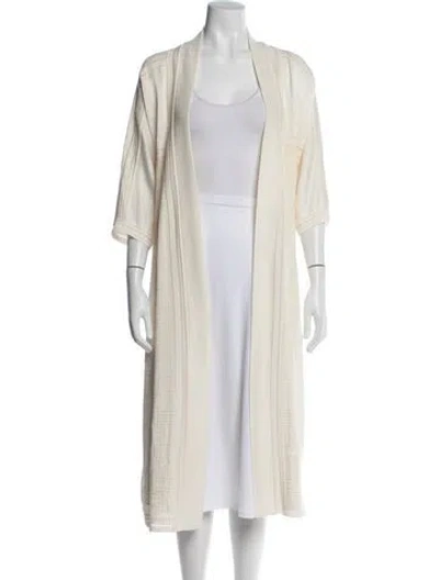 Pre-owned Hermes Silk Patterned Coat W/ Tags In Neutral