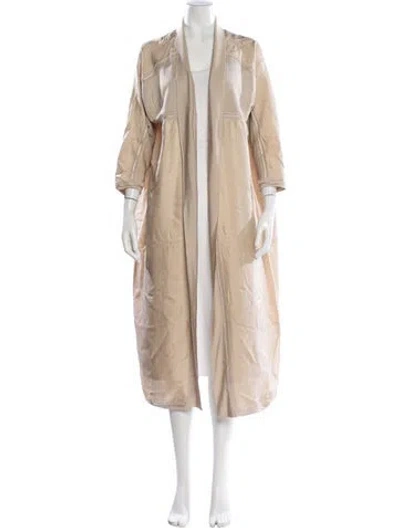 Pre-owned Hermes Silk Patterned Robe In Neutral