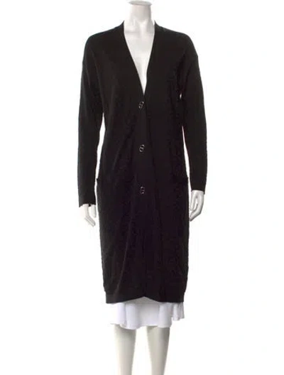 Pre-owned Hermes Silk Patterned Sweater In Black