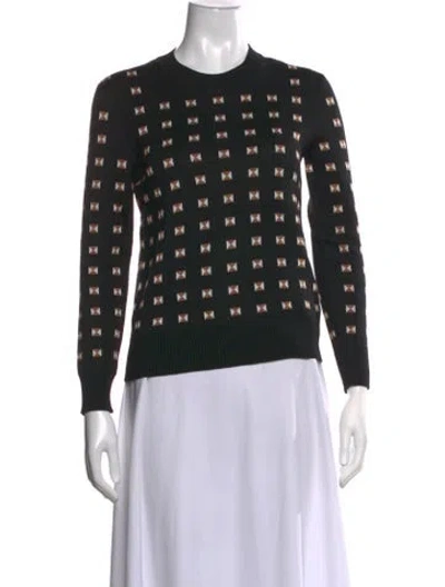 Pre-owned Hermes Silk Patterned Sweater In Black