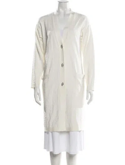 Pre-owned Hermes Silk Patterned Sweater In Neutral