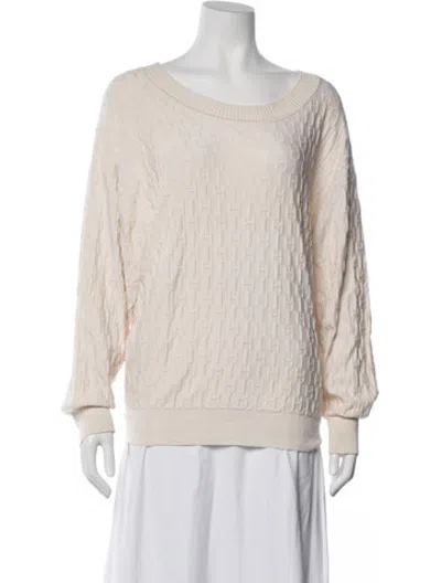 Pre-owned Hermes Silk Patterned Sweater In Neutrals