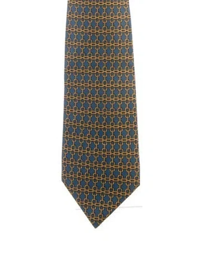 Pre-owned Hermes Silk Patterned Tie In Multi