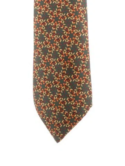 Pre-owned Hermes Silk Patterned Tie In Multi