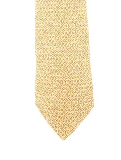 Pre-owned Hermes Silk Patterned Tie In Multi