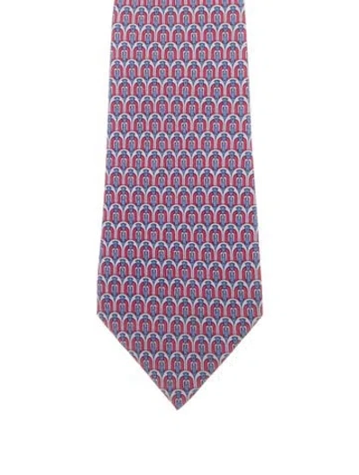 Pre-owned Hermes Silk Patterned Tie In Multi