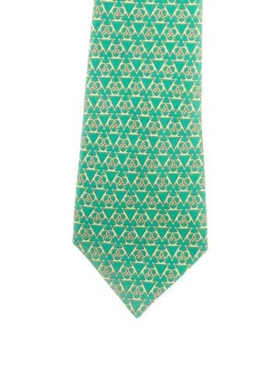 Pre-owned Hermes Silk Patterned  Tie In Multi