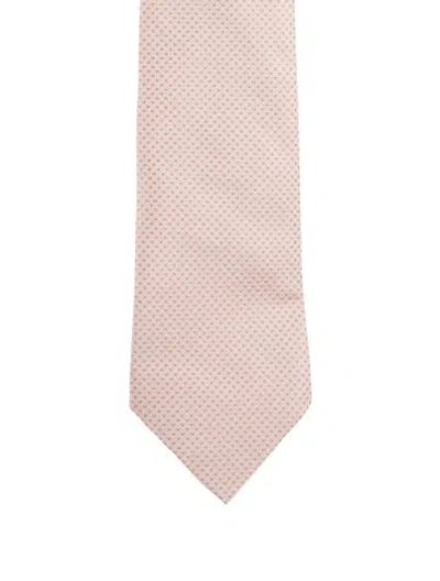 Pre-owned Hermes Silk Patterned Tie In Pink