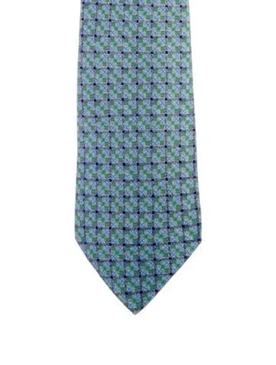 Pre-owned Hermes Silk Patterned Tie In Red