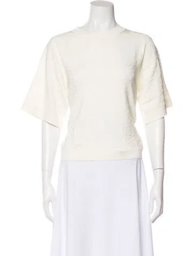 Pre-owned Hermes Silk Patterned Top In Neutral