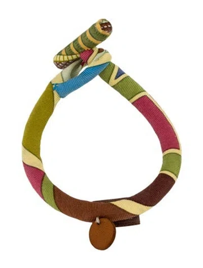 Pre-owned Hermes Silk Petit H Bracelet, 7" In Multi