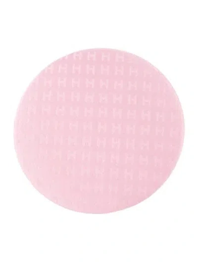 Pre-owned Hermes Silk Petit H Pin Brooch In Pink