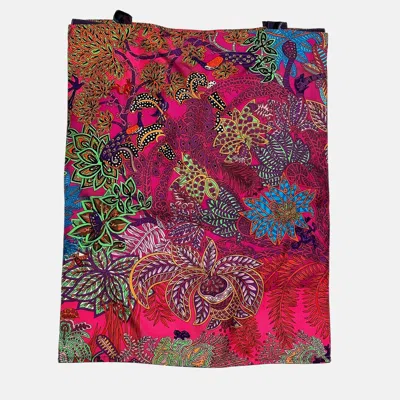 Pre-owned Hermes Silk Petit H Shopping Tote Bag In Multi