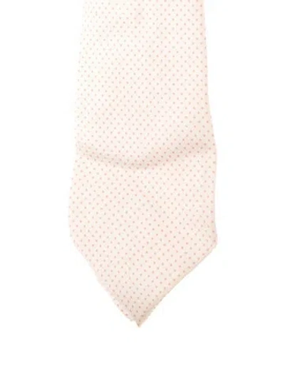 Pre-owned Hermes Silk Polka Dot Tie In Pink