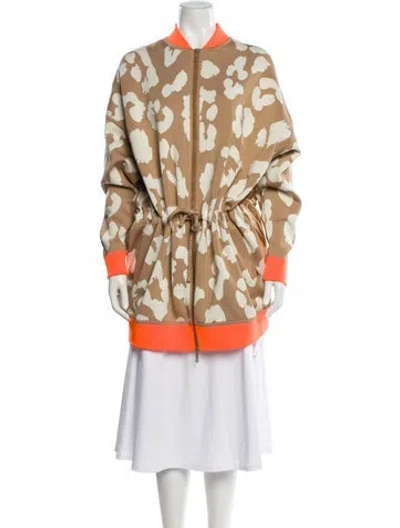 Pre-owned Hermes Silk Printed Coat In Neutral