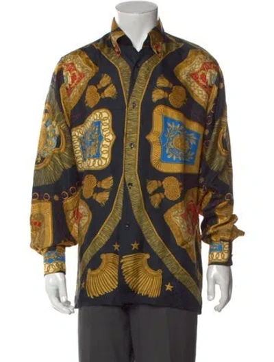 Pre-owned Hermes Silk Printed Shirt In Black