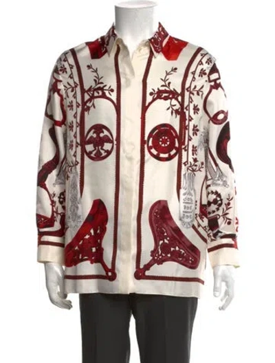 Pre-owned Hermes Silk Printed Shirt In Multicolor