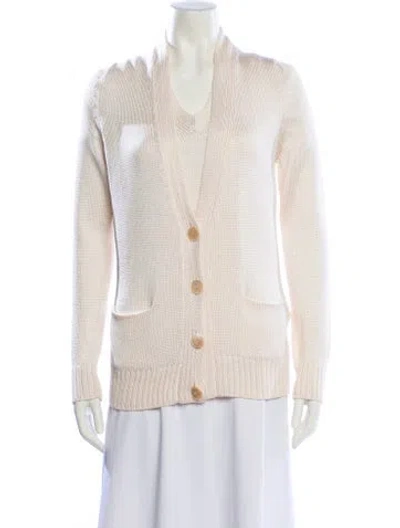 Pre-owned Hermes Silk Printed Sweater In Neutral