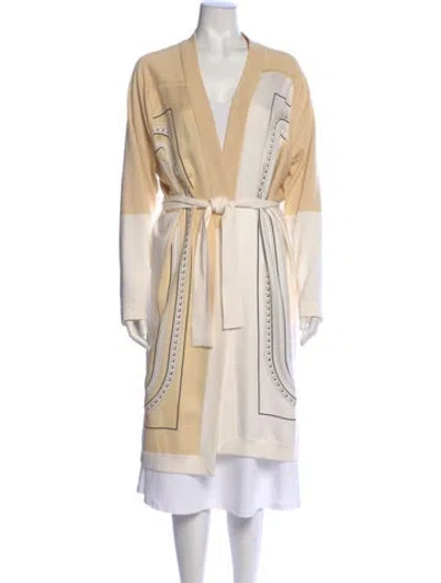 Pre-owned Hermes Silk Printed Sweater In Neutral