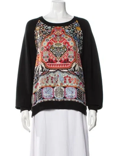 Pre-owned Hermes Silk Printed Sweatshirt In Black