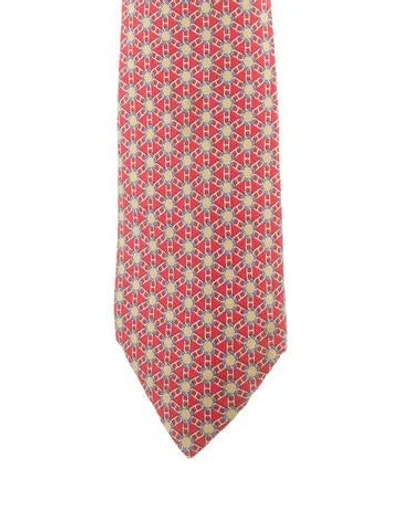 Pre-owned Hermes Silk Printed Tie