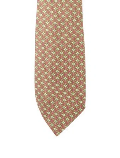 Pre-owned Hermes Silk Printed Tie In Multi