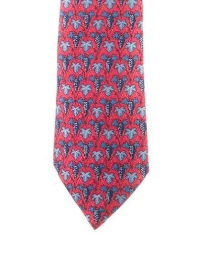Pre-owned Hermes Silk Printed Tie In Multi