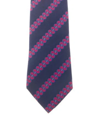 Pre-owned Hermes Silk Printed Tie In Multi