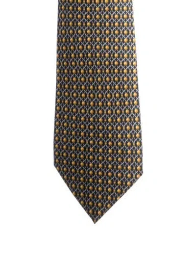 Pre-owned Hermes Silk Printed Tie In Multi