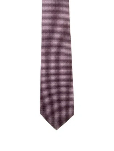 Pre-owned Hermes Silk Printed Tie In Purple