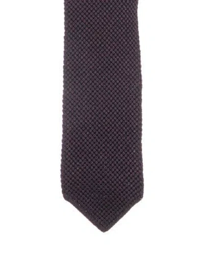 Pre-owned Hermes Silk Printed Tie In Purple