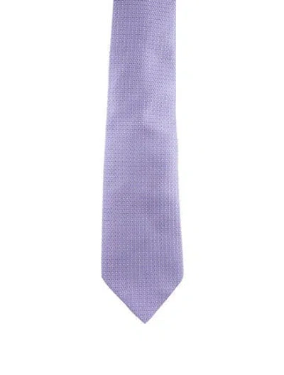Pre-owned Hermes Silk Printed Tie In Purple