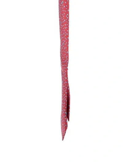 Pre-owned Hermes Silk Printed Tie In Red