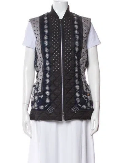 Pre-owned Hermes Silk Printed Vest In Blue