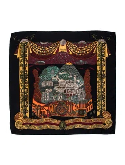Pre-owned Hermes Silk Scarf In Black