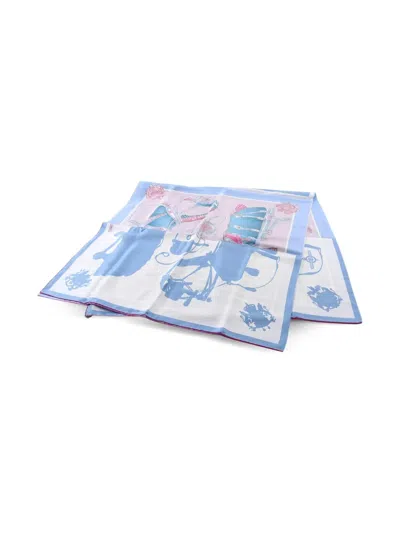 Pre-owned Hermes Silk Scarf In Blue