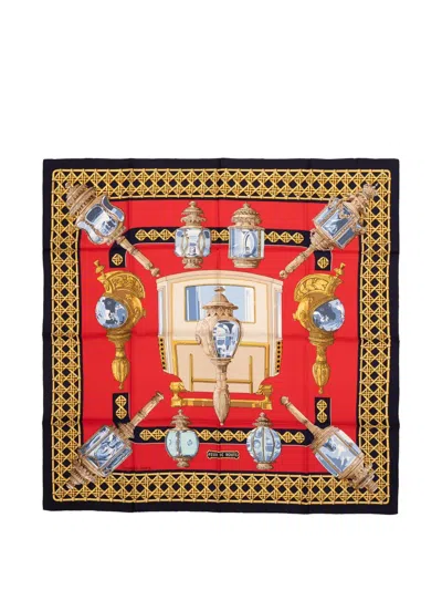 Pre-owned Hermes Silk Scarf In Blue