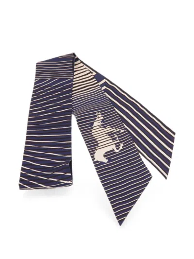Pre-owned Hermes Silk Scarf In Blue