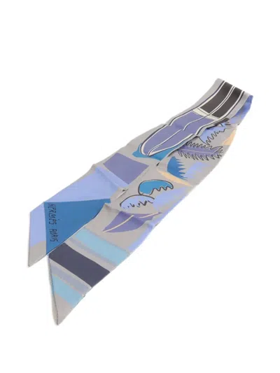 Pre-owned Hermes Silk Scarf In Blue