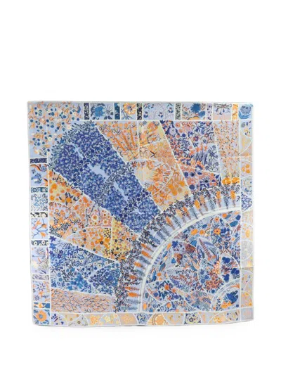 Pre-owned Hermes Silk Scarf In Blue